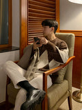 Knitted Sweaters Men Autumn Geometric Stylish Warm Leisure Korean Style Streetwear Temperament Classic Advanced Aesthetic