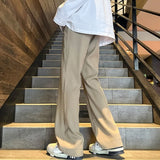 Men's Four Seasons New Mid-Waist Micro-Flared Casual Pants Fashion trend Leisure Mens Flared Leg Trousers Korean Pants Men