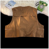 American Outdoor Multi-function Short Vest Jacket Basic Commuting Versatile Vest Cityboy Workwear Waistcoat Aesthetic Urban Chic