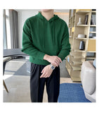 New Japanese Leisure Men's Hooded Sweater Trendy Harajuku Preppy Style Long Sleeve Hoodies Autumn Casual Vintage Warmth Knitwear