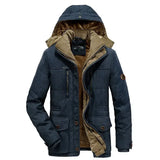 Men Outdoor Jacket Men New Hat Windbreakers Parka Waterproof Fleece Hooded Men's Coats Men's Leisure Velvet Thick Warm Coat