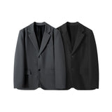 Handsome Casual Blazers Men Leisure Loose Suit Jackets Trendy Male Daily Streetwear All-match Simple Korean Suit-tops Gray/Black