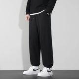 Elegant Fashion Harajuku Slim Fit Ropa Hombre Loose All Match Sport Casual Pants Solid Pockets Straight Cylinder Leggings