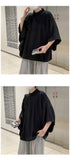 Summer Short Sleeved Shirt Men Oversized Black White Shirt Men Streetwear Korean Loose Pullover Shirt Mens Fashion Casual Shirts