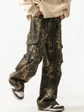 Ropa Y2K Streetwear Leopard Baggy Jeans Cargo Pants For Men Designer Clothes Hip Hop Wide Leg Long Trousers Pantaloni Uomo