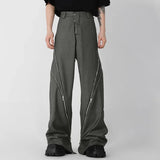 Fashion Casual Style New Men Pants Loose Comfortable Trousers Stylish Male Hot Sale Zipper Split Micro Pull Pants S-5XL