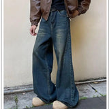 American Street Spring and Autumn Men and Women Trendy Personality Straight Tube Washed Jeans Couple Loose Retro Casual Pants