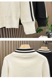 New Korean Fashion Men Cardigan Coat Light Luxury Trendy Knit Zipper Long Sleeve Sweater Jackets High Quality Patchwork Knitwear