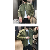 KPOP Fashion Style Harajuku Slim Fit Ropa Hombre Loose Casual All Match Outerwear Solid Button Zipper Pockets Long Sleeve Jacket
