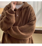 American style trend personalized trend lazy style for men and women hooded sweater loose and casual knit top for couples y2k