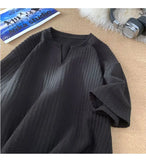 Fashionable High-end V-neck Short-sleeved T-shirt Men's Korean Style Summer Fashion Handsome Clothes Loose Versatile Top Chic