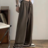 Drape Long Man Pants Wide Leg Oversize Pants Casual Sport Sweatpants Male Coffee Vintage Y2k Streetwear Straight Trousers