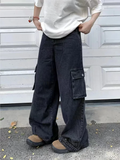 Cyber Y2K Streetwear Washed Black Baggy Jeans Cargo Pants For Men 90S Vintage Clothes Gothic Cotton Trousers Pantalon Homme