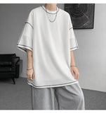 Summer Short Sleeve T-shirt Men Fashion Oversized Black T Shirt Men Streetwear Hip Hop Loose O-Neck White Tshirt Mens Top S-2XL