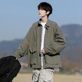 Mens Lightweight Jacket Spring Summer Two Large Pockets Loose Fit Plus Size Casual Comfort Breathable Fabric Sun protection Coat