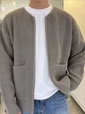 Autumn Knitted Long Sleeve Sweater Men Fashion Cardign Knitwear Slim Fit Men's Clothing New Pocket Warm Zipper Tops Male