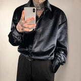 Spring And Autumn New High-Quality Shiny Long-Sleeved Gold Velvet Shirt Unisex Fashionable Temperament Casual Shirt Jacket