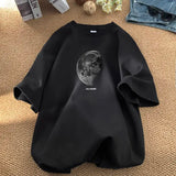 Men's T-shirts Oversized 5XL Cotton T Shirt White for Men Casual Summer Wear Planet Print Tee Shirts Men Clothing Big Size