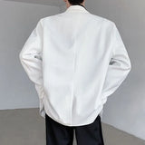 Korean Style Men's Suit Metal Button Decoration Business Casual Shoulder Pads Solid Color Loose Male Blazer New Tide 9C6665