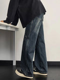 Spring and Autumn Men and Women Trendy Personalized Straight leg Jeans American Couple Loose Retro Harajuku Casual Pants y2k