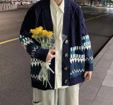 Colorful Cardigan Men Fashion British Style Traditional All-match Comfortable Baggy Twisted Knitwear Chic Advanced Long Sleeve