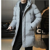 Winter Hooded Jackets New Male Down Coats Thicker Warm Parkas Slim Fit Jackets Casual Long Cotton Jackets Outwear Winter Coats