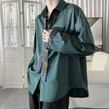 Korean Fashion Stylish Long Sleeve Blouses Men Streetwear All-match Handsome Teens Shirt 2023 Autumn New Retro Oversize Shirts