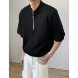 Summer Short Sleeved T-shirt Men Fashion Black White Casual T-shirt Men Streetwear Korean Loose Shoulder Pad T Shirt Mens Top