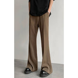 Brown Black Suit Pants Men Fashion Social Mens Dress Pants Korean Loose Straight Casual Flared Pants Mens Office Formal Trousers