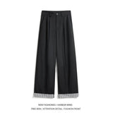 Grey Suit Pants Men Fashion Society Mens Black Dress Pants Korean Loose Casual Wide Leg Pants Mens Office Formal Trousers 4XL