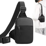 Men Chest Bag Waterproof Oxford Mini Crossbody Bag Small Men's Shoulder Bag Zipper for Travel Workout Messenger Bag Chest Pack