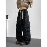 Cargo jean pants Men Wide Leg DenimLoose Straight Baggy Men's Jeans hip hop Streetwear Skateboard Neutral denim Trousers