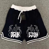2025 New American Shorts Basketball Letter Print Boy Korean Streetwear Summer Half Pants Loose Casual Sports Shorts Aesthetic