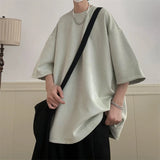 Oversized Solid Color T-shirt 9 Colors Men Summer New Half Sleeve Hip Hop Drop Shoulder Casual Tshirt Fashions Harajuku Tee Tops