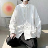 New Classic Shirt Men Clothing Chinese Style Long-sleeved Buttoned Scholar White Shirt Ancient Style Fashionable Casual Blouse