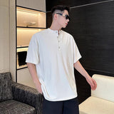 Soft Texture Male T-shirt Short Sleeved loose Fit Pullover Simple Solid Color Casual Male Top Summer New Fashion