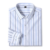 Brand Spring Long Sleeves Shirts Mens 100% Cotton Striped Business Shirts for Men Daily Formal Work Tops Man