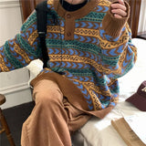 American autumn and winter men and women trendy personality lazy sweater couple loose retro casual round neck Harajuku knitted