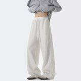 Sweatpants Men Straight Casual Pants Loose Fit Elastic Waistband Drawstring Tapered Outdoor Joggers Patchwork Athletic Trousers