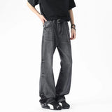 Summer High Street Men's Wear Denim Pants Wavy Trouser Cuffs Design Bootcut Jeans Male Clothing New Stylish 2025