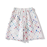 Summer New Plaid Checked Oversize Shorts Men Black/White Soft Comfortable Drawstring Shorts Plus Size 5XL-M Jogger Clothing