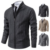 autumn and winter new cashmere padded warm casual men's knitted sweater coat