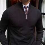 Autumn Winter New Half Zipper Sweater Men Long Sleeved Solid Color Pullover Bottom Knitted Shirt Business Casual Versatile Coat