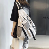 Casual Large Capaci Crossbody Bag ex Single oulder Bapa Nylon Material Zipper Closure Korean Sle Vertical Squar...