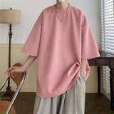 Oversized Solid Color T-shirt 9 Colors Men Summer New Half Sleeve Hip Hop Drop Shoulder Casual Tshirt Fashions Harajuku Tee Tops