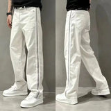 Trousers White Straight Male Cowboy Pants Retro Jeans for Men Classic Cheap Denim Aesthetic Stylish Baggy 90s Streetwear Loose