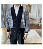 Light Mature Style Autumn Winter New Cardigan Men British Retro College Style Knitted Jacket Contrasting Suit Collar Sweater