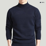 Winter Solid Men's New Half High Neck Long Sleeve Sweater Autumn Slim Fit Korean Version Thickened Comfortable Versatile Top