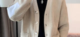 Men Cardigan Fashion Luxury Knitted Sweater Coats Trendy Japanese Retro V Neck Long Sleeve Jacket Casual Stylish Knitwear M-3XL