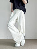 New Men's Cotton White Non-stretch Straight Baggy Jeans Streetwear Fashion Casual Denim Pants Hip Hop Trendy Male Trousers